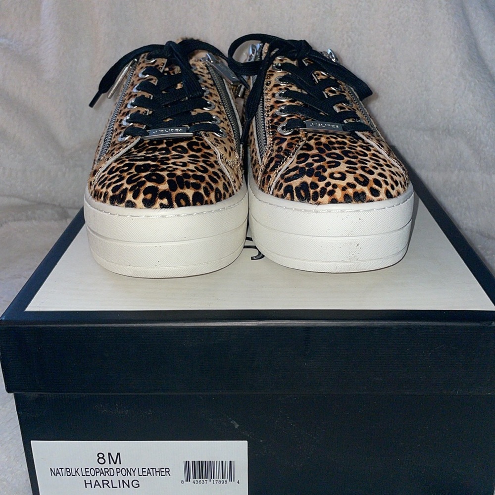 J/SLIDES HARLING Leopard Pony Leather Sneakers - Picture 9 of 10